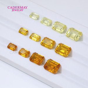 Cadermay Jewelry Synthetic Zircon Loose Stones Rectangle Deep Golden Yellow Golden Yellow Lemon Yellow For Jewelry Making - Product Image 1