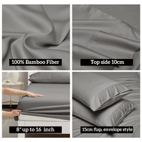 Lot de 4 draps en bambou 100 % fibres de bambou 300TC, rafraîchissants et respirants, avec housse de couette, pour acheteurs de linge de mariage - Vente en gros