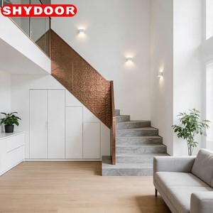 Rampe d'escalier en <span class=keywords><strong>cuivre</strong></span> sur mesure, artisanat artisanal pour projets de design personnalisés d'escaliers intérieurs de luxe sur mesure - Product Image 5