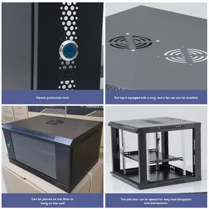 OEM/ODM 4U 6U 9U 12U Modularer Wandmontierter 19-Zoll-Serverschrank aus Kaltgewalztem Stahl mit IP20-Schutz auf Lager - Product Image 4