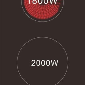 Cuisinière hybride haut de gamme à commande tactile 3800W avec 2 brûleurs, plaque vitrocéramique intégrée - Product Image 3