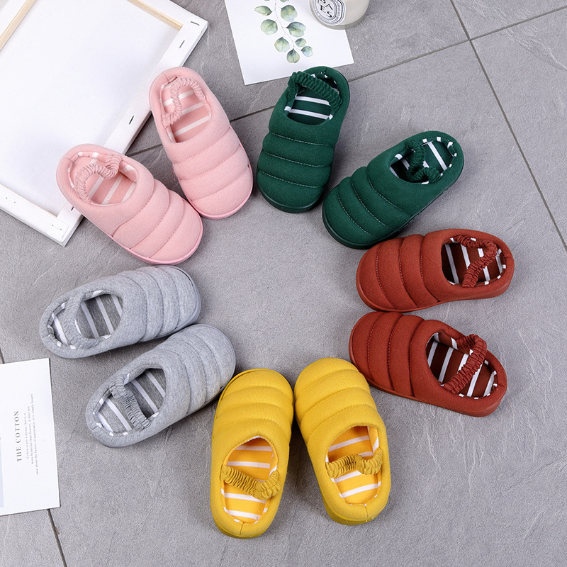 Брендовая новая зимняя теплая Повседневная обувь с рисунком для маленьких детей; Детские плюшевые тапочки; Обувь