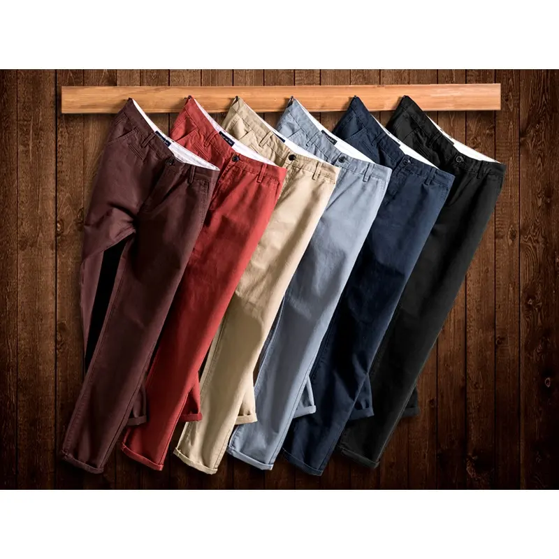 Main chinos trousers men products men's multi-color casual pants pure color chinos cotton pants for men