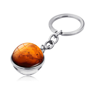 Wholesale Custom Design Promotional 3d Planet Sublimation Crystal Glass Keychain for Women