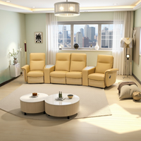 Canapé d'angle inclinable moderne en cuir/tissu performant de haute qualité, couleurs et dimensions personnalisables pour villa, home cinéma, salon