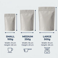 Luxe op maat gemaakte OEM matte gouden folie stand-up zip pouch met venster voor gedroogd fruit, dadels, noten, amandelen, cadeauverpakking 100g-500g
