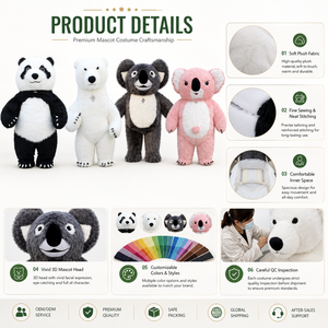 Costume gonflable de panda géant de haute qualité, costume de mascotte amusant d'ours polaire de 2/2,6/3 mètres - Product Image 3