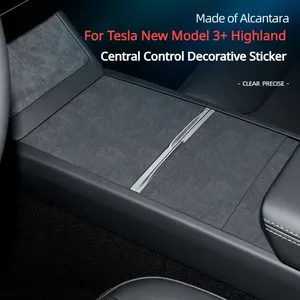 Autocollant de Console centrale pour <span class=keywords><strong>Tesla</strong></span> nouveau modèle 3 Highland <span class=keywords><strong>Alcantara</strong></span> daim Center contrôle Patch décorer Protection décalcomanie - Product Image 4