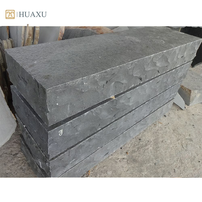 Park bahçe Yard için Huaxu doğal bölünmüş siyah bazalt Kerbstone küp demleme taş kıvrılma