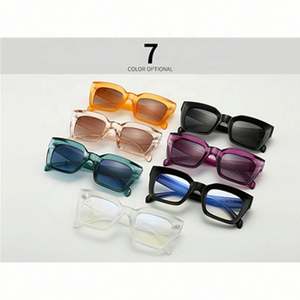 Lunettes de soleil œil de chat vintage rétro bleu violet personnalisées avec logo, protection UV400, carrées, pour femmes – Meilleures ventes - Product Image 2