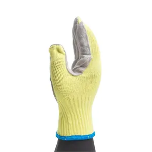 黄色切割3级芳纶纤维无缝针织安全手套全部防火切割