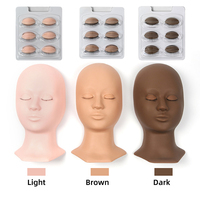 Outil femme Pvc débutant peau poupée visage plat yeux paupière formation modèle pratique cils Extension de tête en Silicone Mannequin cils