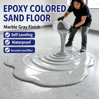 Peinture de sol colorée, revêtement époxy auto-nivelant à texture pierre granitique, sable coloré, vente en gros d'usine OEM ODM