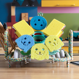 Miếng bọt biển bột gỗ, thiết kế phim hoạt hình sáng tạo Nhà Bếp Làm sạch miếng bọt biển phim hoạt hình sáng tạo khuôn mặt thiết kế rửa chén nhà bếp làm sạch - Product Image 6