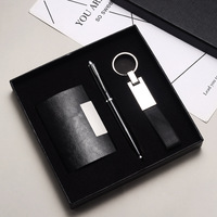 Ensemble de porte-cartes de visite créatif Ensemble de cadeau porte-clés en métal stylo pour réunion annuelle d'entreprise