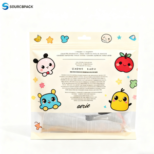 Cao cấp phẳng dưới dây kéo đóng cửa quần áo bao bì túi với Euro treo lỗ cho sock bán lẻ đóng gói - Product Image 1