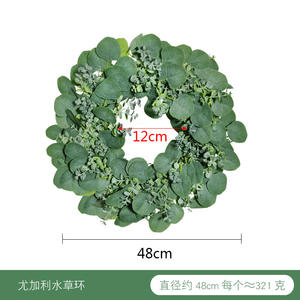 L06225 <span class=keywords><strong>Artificial</strong></span> <span class=keywords><strong>eucalipto</strong></span> garland de ratán de hojas de vid de <span class=keywords><strong>eucalipto</strong></span> corona para boda fiesta Decoración - Product Image 3