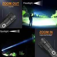 Lampe Torche Tactique LED XHP50 Ultra Lumineuse, Puissante et Rechargeable, Longue Portée, Étanche et Zoomable