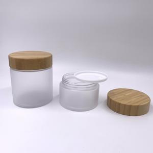 Envases Cosméticos Vacíos de 50ml 150ml 250ml 500ml, Frascos Transparentes de Plástico PET Esmerilado con Tapa de Bambú y Madera - Product Image 5