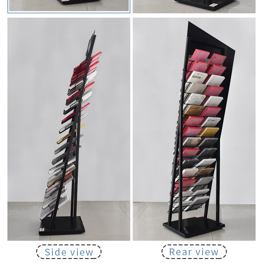 Showroom Steel Stone Standing Showing Marble Ceramic Factory Tower Type Sample Quartz Tile Floor Stand Granite Display Rack