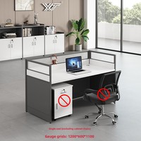 Ensemble de chaises de bureau en gros pour employés avec panneau espace de travail pour employés Style bois moderne quatre-six personnes cloison de bureau