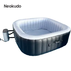 NEOKUDO-bañera de hidromasaje inflable personalizada para 2-4 personas, spa de hidromasaje para exteriores, forma cuadrada, para interior e Invierno