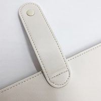 Reliure à anneaux souple A5 personnalisée, couverture en cuir PU blanc et stylo