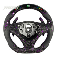 Volant en fibre de carbone forgé personnalisé avec LED violettes pour BMW Série 3 LCI M3 E90 E91 E92 E93 E81 E82 E87 E88 330i 135i 2006-2013