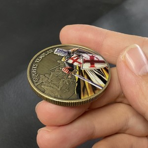 Monedas Conmemorativas Medievales de los Caballeros Templarios Personalizadas al por Mayor, Insignias de Recuerdo Históricas Personalizables - Product Image 3