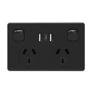 SAA AU 2 Power Point With Double USB GPO Wall Switch Socket 3.6A