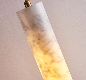 Lampe suspendue <span class=keywords><strong>en</strong></span> tube de pierre naturelle verticale moderne suspension <span class=keywords><strong>en</strong></span> <span class=keywords><strong>albâtre</strong></span> espagnol pour les projets d'intérieur de luxe - Product Image 3