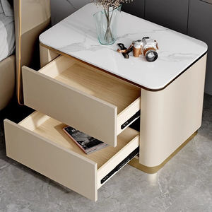 Akıllı ışık Modern İtalyan tarzı doğal gece standı özel başucu masa yatak odası ev başucu masa 2 çekmeceli - Product Image 4