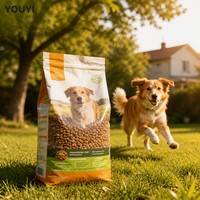 YOUYI Sachet d'emballage pour aliments pour chiens avec fenêtre transparente, anti-perforation, refermable à fermeture éclair, pochette autoportante, logo personnalisé