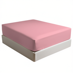 Drap-housse 100% coton rose italien Queen 160x200cm - Product Image 3