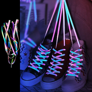 Cinta trenzada reflectante de alta visibilidad para zapatillas, cordón para zapatos de fútbol, 80mm - Product Image 5