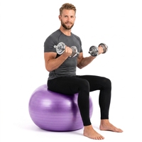 Ballon de grossesse éco-responsable Core Balance 65 cm avec pompe, anti-éclatement, antidérapant, pour l'accouchement, les exercices prénatals et le massage, violet