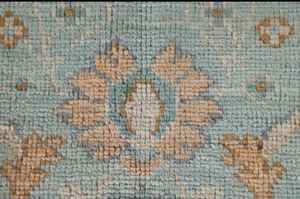 Floral Light Turquoise Vegetal Dye Oushak Turkish Alfombra de acento anudada a mano personalizar el tamaño disponible - Product Image 3