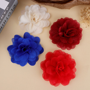 Fleurs en crêpe chiffon Yupu 10 cm, camélia en tissu transparent, décoration florale pour vêtements, chaussures, chapeaux, accessoires - Product Image 2