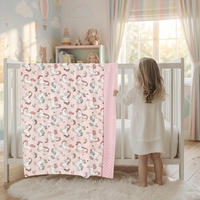Manta de Bebé de Doble Capa de Felpa Personalizada al por Mayor, Manta de Unicornio con Puntos de Minky para Niños, Manta de Bebé con Puntos en Relieve