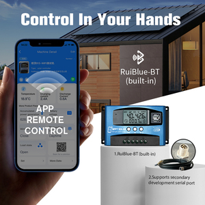 MPPT năng lượng mặt trời <span class=keywords><strong>CHARGE</strong></span> CONTROLLER 12V/24V/36V/48V tự động công nhận 30A 40A 50A 60A 100A năng lượng mặt trời điều khiển với màu xanh răng kết nối - Product Image 2