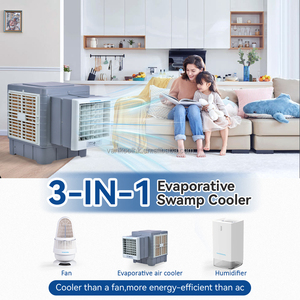 Ventana de aire acondicionado solar recargable montada en la pared enfriador de aire evaporativo de agua ventana aire acondicionado ACDC ventilador de ventana - Product Image 6