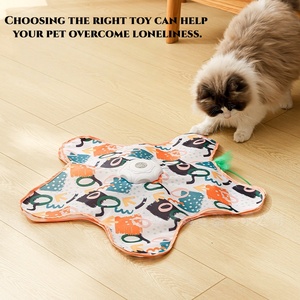 Jeu <span class=keywords><strong>2</strong></span>-en-1 Cache-Cache pour Chat : Jouet de Chasse avec Plumes Mobiles Dissimulées dans un Sac pour l'Exercice et la Chasse du Chat - Product Image 3