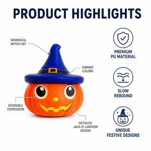Giocattolo Squishy di Halloween da 8 cm all'ingrosso, in schiuma PU a lento ritorno, antistress, a forma di zucca, fantasma, pipistrello, per bambini e <span class=keywords><strong>adulti</strong></span>, OEM - Product Image 3