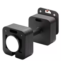 Ensemble d'haltères réglables 3-en-1 en acier pour la gym, ajustement rapide, pour usage domestique et commercial, argent/noir, 12kg-102kg
