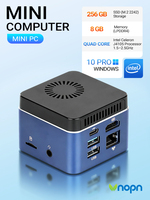 Mini PC Portátil Ultra Pequeño, Celeron J4105 de Cuatro Núcleos, 10W TDP, Doble USB, 1 LAN, 1 HD-MI, 1 Ranura para Tarjeta TF, Controlador Tipo C de 12V CC