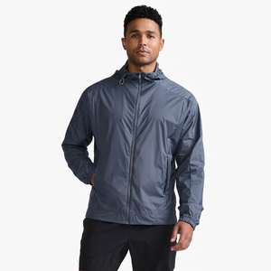Men's Hooded Windproof Polyester/Nylon Casual Streetwear Windbreaker Jacket Autumn Zipper Closure Solid Color Regular Fit - Product Image 1