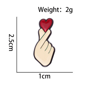 Broche personnalisée en alliage en forme de cœur, motif dessin animé, épinglette créative en émail, accessoire de sac pour <span class=keywords><strong>hommes</strong></span> et femmes - Product Image 4