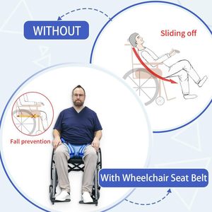 Ceinture de sécurité réglable pour fauteuil roulant avec coussin de sécurité pour personnes âgées, soins d'incontinence, thérapie de réadaptation - Product Image 1