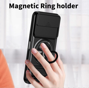 Étui de protection coulissant pour appareil photo avec support anneau, antichoc en TPU et PC pour ZTE Nubia Air 5G, coque arrière - Product Image 6