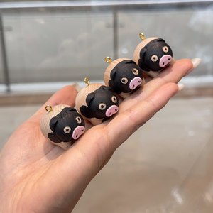 Perles de bois de hêtre peintes en forme de cochon pour la fabrication de bracelets, pendentifs en bois, ornements, accessoires cadeaux - Product Image 2